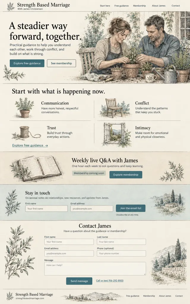 Etching — website design preview